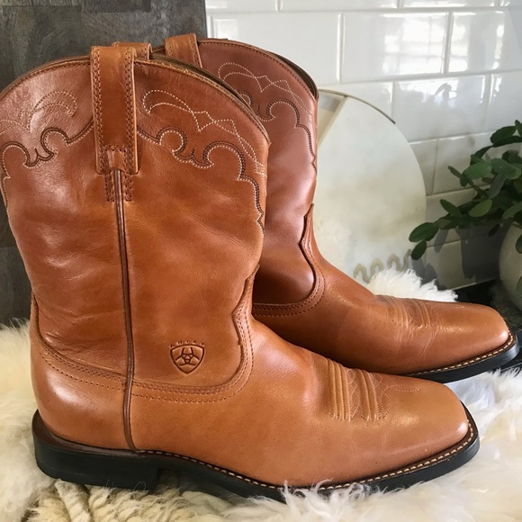 Ariat Caramel Brown Leather Boots New without Tags Size 9 - Picture 1 of 7